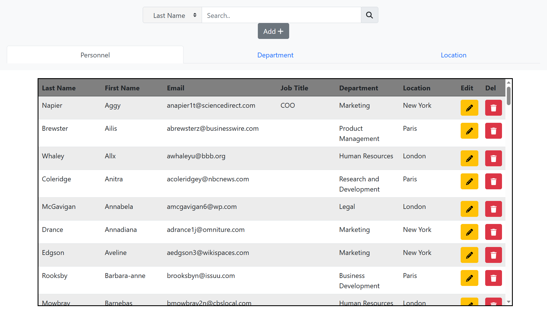 Company Directory Project Image